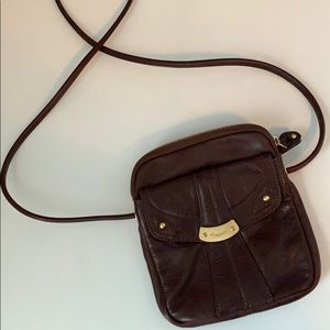 B. Makowsky small crossbody handbag w/ gold trim